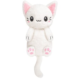 White Cat Microwavable 1.5 lbs Unscented Heating Pad for Women and Kids- Cute Soft Cozy Pillow Plush Heatable Warm Stuffed Animals - Kawaii Hot and Cold Plushie - White Cat Gifts for Girls and Women