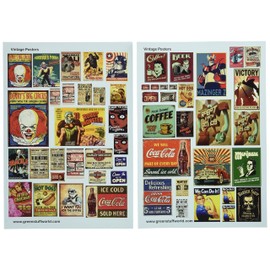 Greenstuff World Waterslide Decal Distressed Poster Set Plastic Model Decals GSWD-2010 Multicolor