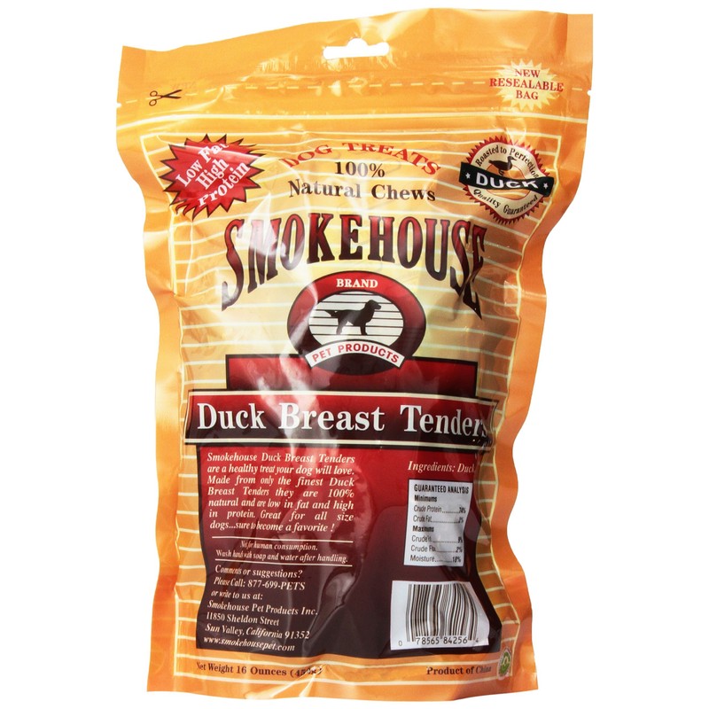 Smokehouse 100-Percent Natural Duck Breast Tenders Dog Treats, 16-Ounce