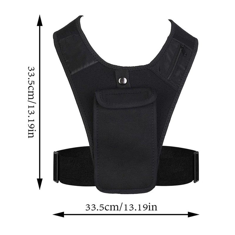 Running Vest Chest Phone Holder Reflective Workout Gear Elastic Adjustable