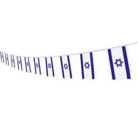 Israel String Banner Flag,5.5 x 8.2 Inch String Banner,Indoor and Outdoor Party Decorations,16 ft 20 Mini Flags.