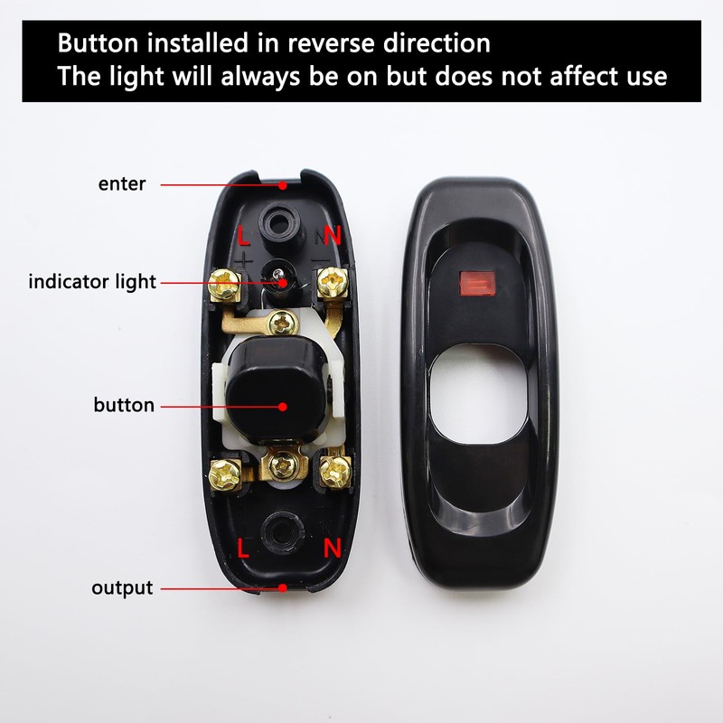 Set of 4 Lamp Switch Intermediate Switch Cable Switch with