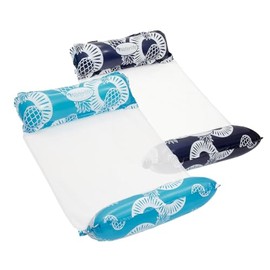 Waterlife 4-in-1 Pool Hammock 2-Pack, Inflatable Pool Chair Float, Water Hammock (Saddle, Lounge Chair, Hammock, Drifter), Navy Blue & Green