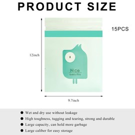 SHMZK 15 PCS Car Trash Bags, Easy Stick-On Disposable Car Garbage Bags Leak-Proof Vomit Bags, Waterproof Self Adhesive Cleaning Bags for Vehicles Bedrooms Offices, Car Accessories (Bird)