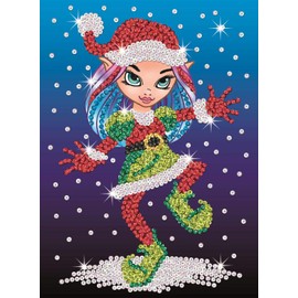 Sequin Art Red Christmas Astrid Elf, Sparkling Arts and Crafts Kit; Creative Crafts for Adults and Kids,Colourful