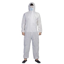 Bluelanss Disposable Isolation Gown Coverall, One-Piece Isolation Gowns for Splash Resistant, Protective Isolation Gowns, Elastic Cuffs, Men & Women White XL