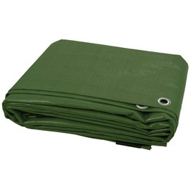 2 x 3 m Green Tarpaulin Waterproof Heavy Duty Tarp Sheet Cover, Groundsheet - Waterproof, Weatherproof, Frost-Resistant, UV Protection, Universal, Multipurpose, Reinforced Eyelets