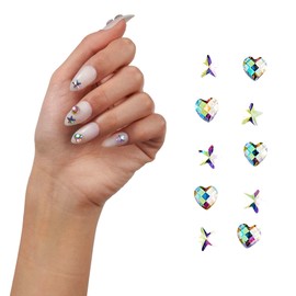 Gold Finger Crystal Stick-On Jewels - 54 pcs Self-Adhesive Multi-Use Flatback Rhinestones for DIY Crafts, Eye Makeup, Phone Cases, and Nail Art (Picasso)