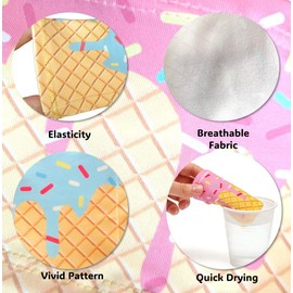 12 PCS Ice Cream Baseball Headband Wristband Elastic Polyester Sweatband Wristbands Multi Color Sport Headbands Accessories for Youth Teenagers Softball & Sports Team Gifts & Party Favors