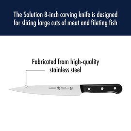 HENCKELS Solution Razor-Sharp 8-inch Carving Knife, German Engineered Informed by 100+ Years of Mastery, Black/Stainless Steel