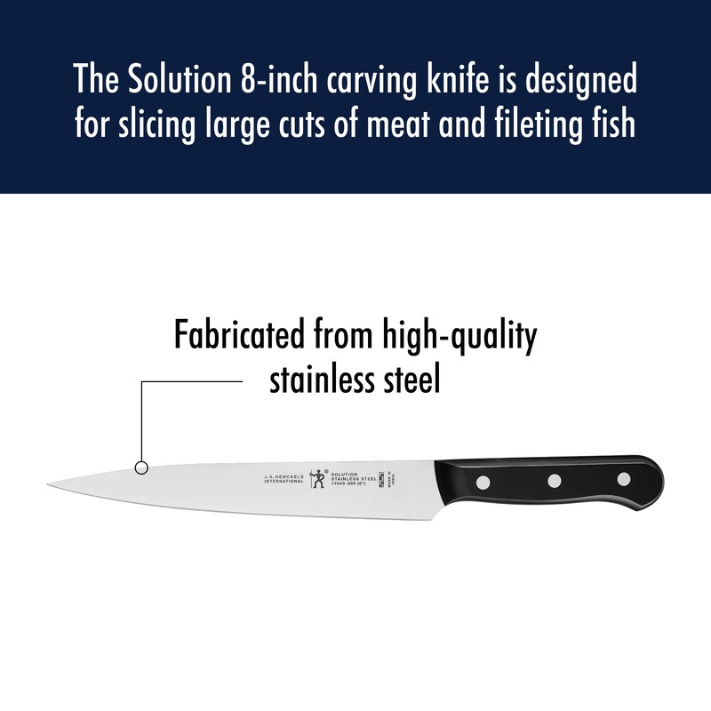 HENCKELS Solution Razor-Sharp 8-inch Carving Knife, German Engineered Informed by