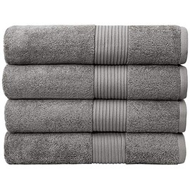 Set of 4 Luxury XL Bath Towels by Bumble - Oversized Bath Towels Extra Large, Hotel Quality Towels, 650 GSM Soft Combed Cotton, Home Spa Bathroom Towels - Thick & Fluffy Bath Sheets (Grey, 4 Pack)