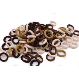 Mytoptrendz 100 Pcs Mini Brown Hair Ties Snag Free for Kids Soft No Metal Elastic Ponytail Holders for Girls No Damage Seamless Stretch Hair Bands for Toddlers Ladies Thin Hairs (Brown-Gradient)
