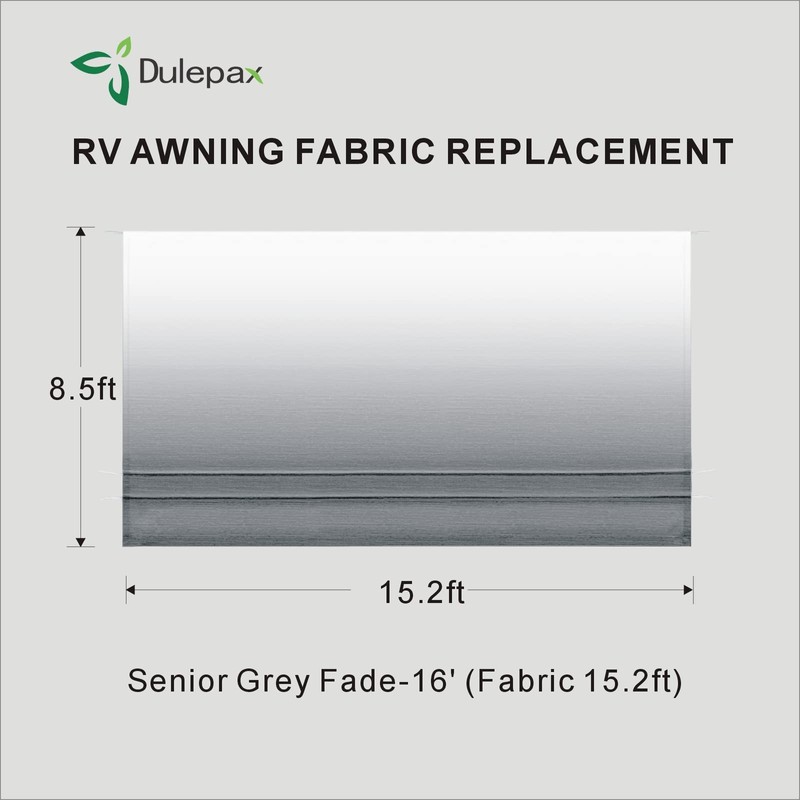 Dulepax RV Awning Fabric Replacement(15'2" Fabric) Heavy Duty 16 oz