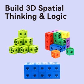 Dotimo 100PCS Math Linking Cubes, Math Cubes for Kids Ages 4-8, Counting Snap Cubes Manipulatives with 10 Colors, Preschool Learning Activities, Classroom Supplies & Homeschool