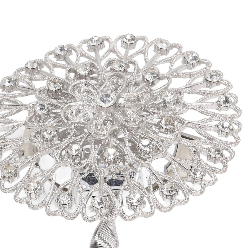 2Pcs Magnetic Curtain Tiebacks Stainless Steel Sparkling Crystal Flower Curtain