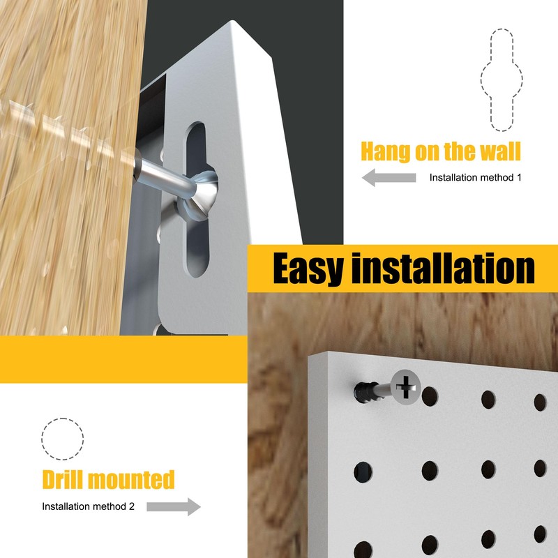 Spampur Peg Board, 6 Pack Metal Pegboard Panels White Pegboards