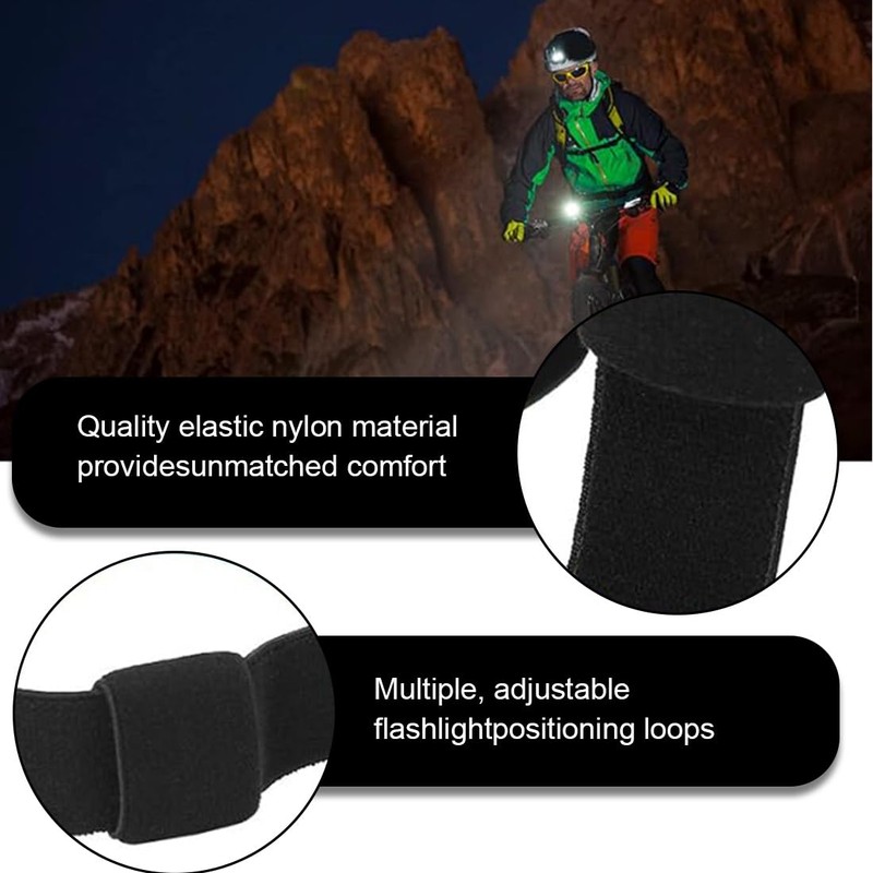 Kopfband Gürtel Scheinwerfer Bügel Kopfleuchten Band Schwarz-Taschenlampe Stirnband Stirnlampen Band