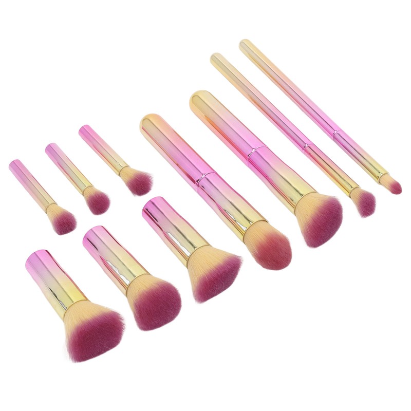 10PCS Travel Makeup Brushes Detachable Handle Powder Brush Set for