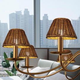 chandelier shades set of 6 small Empire lamp shades woven-wicker lamp shade, clip on lamp shades for chandeliers,candle chandelier wall sconces or small accent lamps