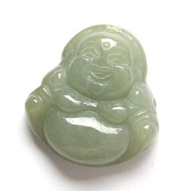 A9823 Jade Amulet Hotei Style Myanmar Jade Gemstone Pendant Necklace Amulet in Purse Seven Lucky Gods, Hotei Statue, Buddha Statue