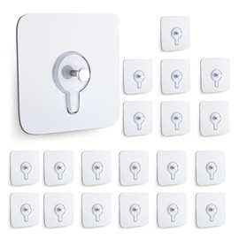 20PCS Picture Hangers Without Nails, Wall Hangers Without Nails, Adhesive Wall Hooks, to use Inside Kitchen, Bathroom, Home and Office (12mm)