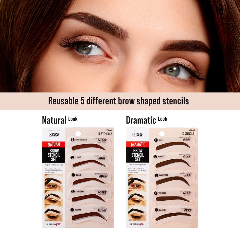 Kiss New York Instant Eye Brow Stencil Kit 5 Different