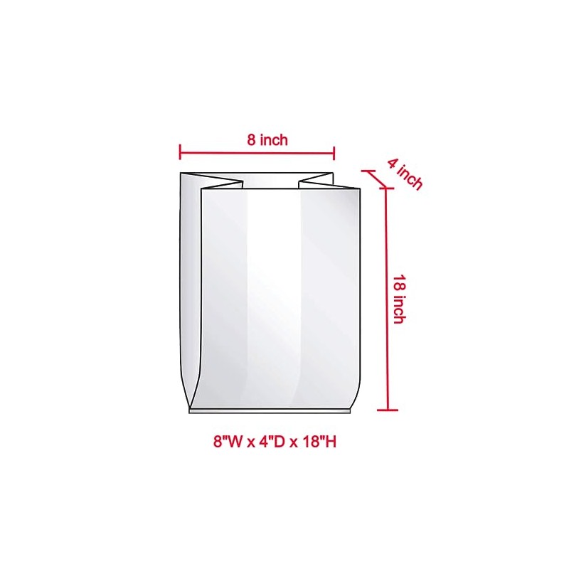 ROYALNA 100ct (8"x4"x18") Large Bread Loaf Packing Bags with Ties,