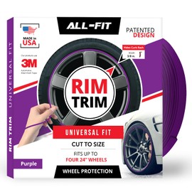 All-Fit Automotive Rim Trim – Durable DIY Car Exterior Accessories for Curb Rash Protection – Fits Up to Four 24" Wheels – Made in USA – Flexible, Durable Wheel Rim Protector (3/8″ Width - Purple)