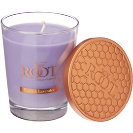 Root Candles Honeycomb Veriglass Scented Beeswax Blend Candle, English Lavender Large