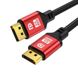 jojobnj DP 2.1 Cable, 30ft DisplayPort Cable, 16K,10K,8K@60Hz,4K@144Hz,2K@240Hz HBR3 Support, HDR 4:4:4 / HDR 10 and HDCP 2.2 for Laptop, TV Gaming Monitor (Red)