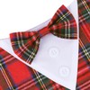 HDGDT Adjustable Red Plaid Christmas Dog Tuxedo Bandana with Bow