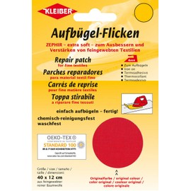 Kleiber + Co.GmbH Zephir Iron-On Patches, Red, Approx. 40 cm x 12 cm