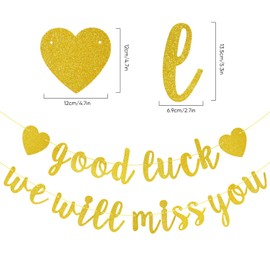 We Will Miss You Banner Good Luck Banner, Gold Glitter Retirement Decorations, Graduation Decorations, Farewell Banners for Sorry Your Leaving Decorations Leaving Party Decorations Y6-HYXNHF