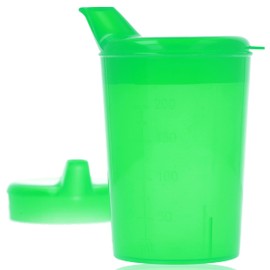 Horn Medical Sippy Cup with 2 Lids (Large and Small Opening) I Drinking Aid I 250 ml I Choice of Colours (Green)