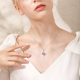 YFN Cross Necklace for Women Men 925 Sterling Silver Crown of Thorns Pendant Crucifix Necklace Catholic Jewelry Gifts