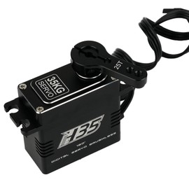 35KG High Torque Digital RC Servo Brushless Motor Servo Full Aluminum Shell Steel Gears Steering Servo with 25T Horn Arm for 1/8 1/10 Remote Control Car Crawler, Control Angle 180°