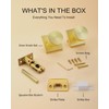 Haidms Gold Door Knobs Interior Privacy, Heavy Duty Square Brushed