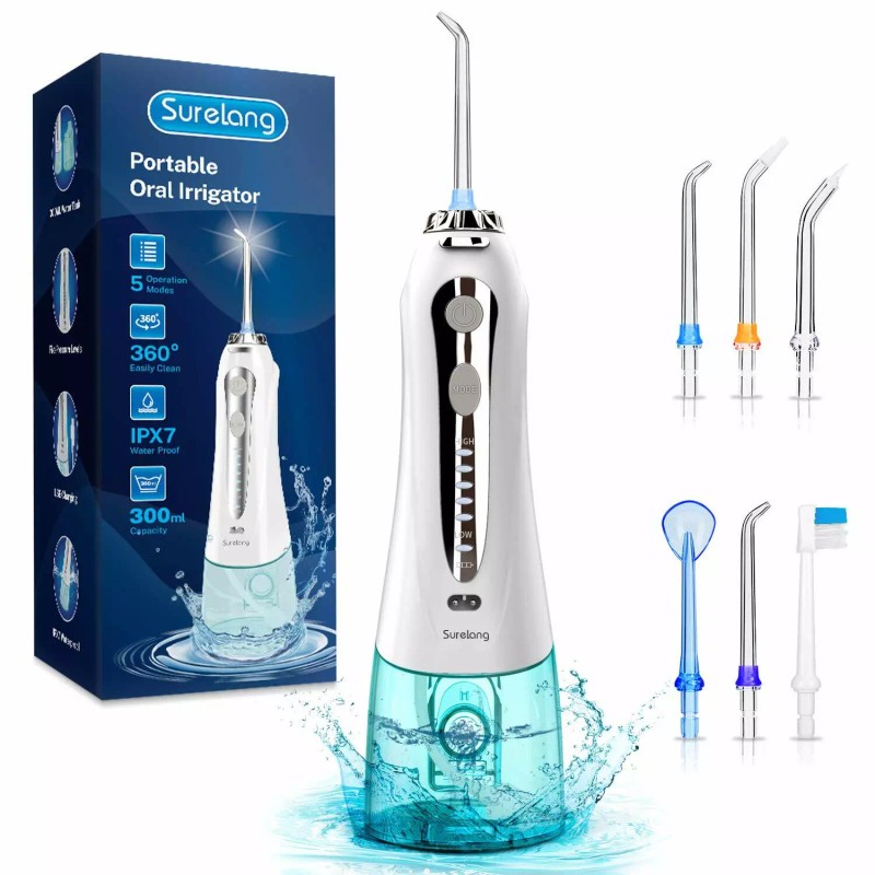 Mueasy Cordless Water Flosser Dental Oral Irrigator Travel Teeth Cleaner
