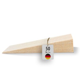 haggiy Hardwood Wedge - Wooden Wedge Set - Natural Beech Wheel Chocks - Door Stopper - Ideal for Furniture, Assembly, DIY - (L x W x H) 65 x 20 x 12 mm - Pack of 50