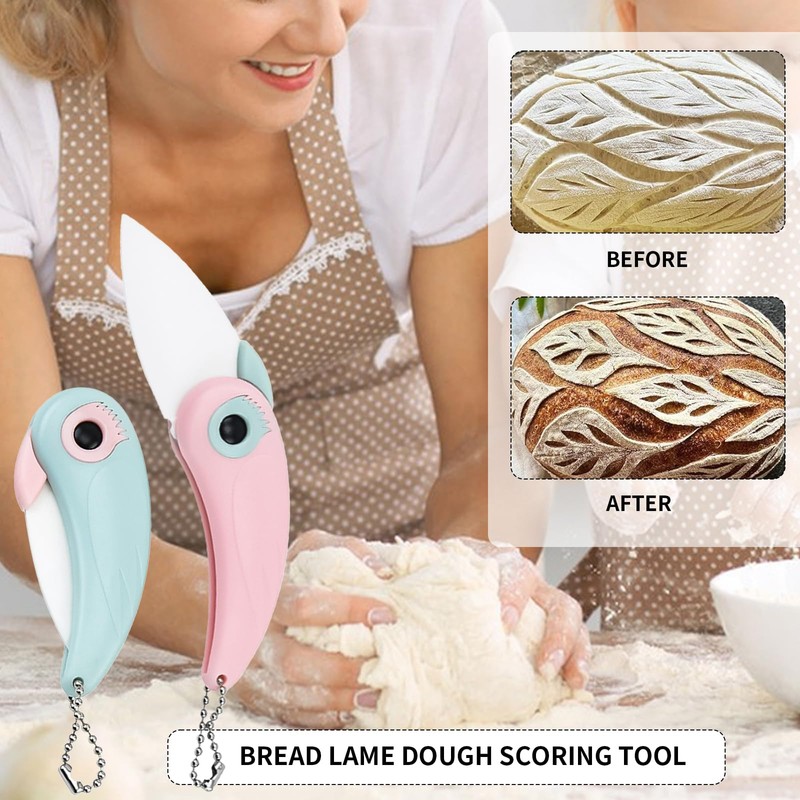 Mxlfdc Bread Lame, 2PCS Ceramic Sourdough Lame Scoring Tool, Foldable