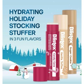 Blistex Bálsamo Labial Hidratante, Sabores Navideños, 4.2g, Paquete de 4