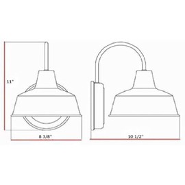 Design House 520965 Mason 1 Light Indoor/Outdoor Wall Light, Galvanized Steel Finish, 8 in.