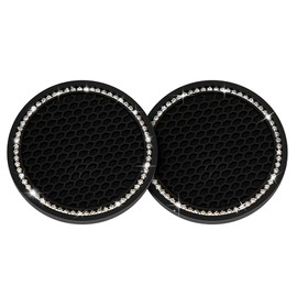 SAVITA 2 Pcs Car Cup Holder Coasters Rhinestone Car Accessories Glitter Car Coasters Bling Car Cup Mats for Cars, Trucks, Vehicles