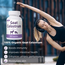 Lunza Goat Colostrum Capsules - Grass Fed, Rich in Immunoglobulins to Support Immune Health, Gut Function, and Athletic Performance - Gluten-Free, 100 Capsules