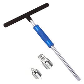 WINTOWIN 3/8" Spinner T-Handle Wrench,3/8-Inch Drive T Handle Socket Driver,13” T-Handle Wrench for Motorcycle Tool Accessories with 3/8 to 1/4 and 3/8 to 1/2 inch Adapter