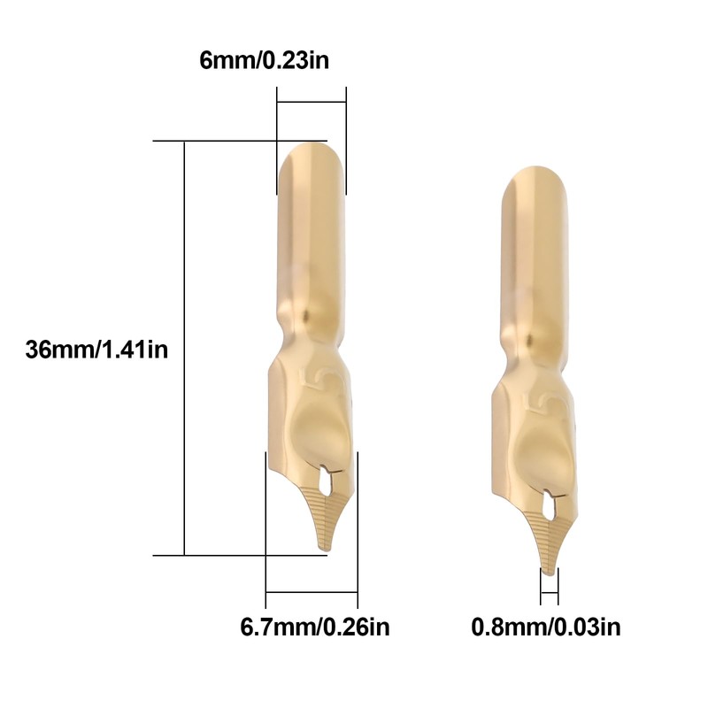 eMagTech 10pcs 0.8mm Line Width Pen Nib 304 Stainless Steel