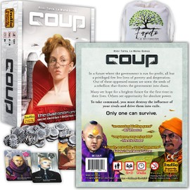 Fapeto more than a simple name Party Game Revolution |Coup| (The Dystopian Universe) Card Game & Expansion: Reformation Bundle with Random Color Drawstring Bag