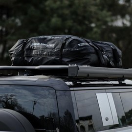CAMVIL 20 Cubic Waterproof Car Rooftop Cargo Carrier Bag, Soft-Shell Car Roof Bag for All Vehicle with/Without Racks, Includes Waterproof Zip, Anti-Slip Mat, Door Hooks, Storage Bag