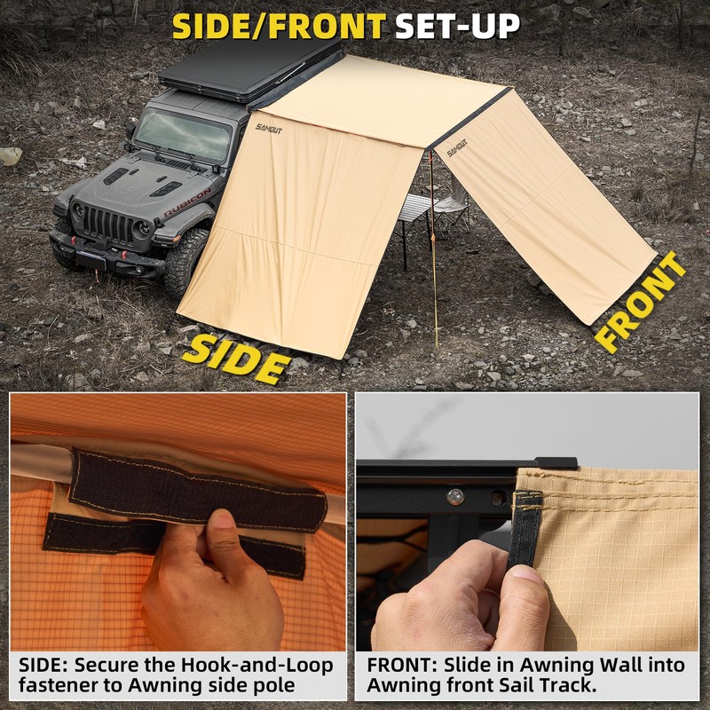 SAMOUT Awning Wall 6.6FT x 8.5FT Multi-Side Universal Awning Extension